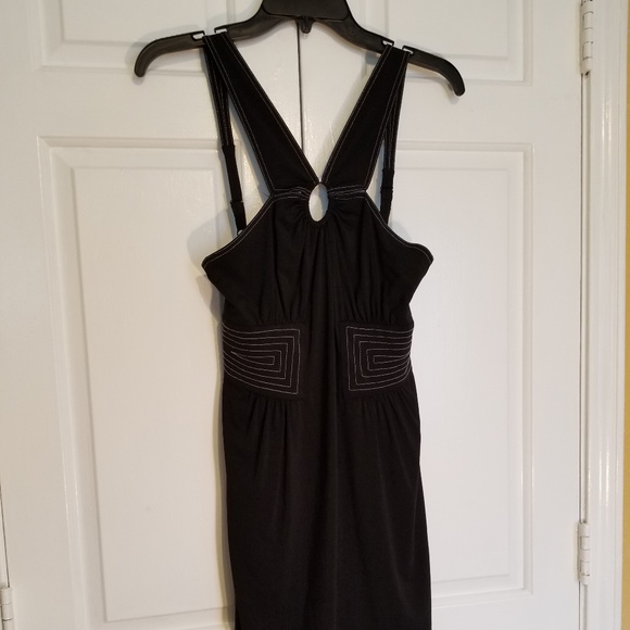 BCBGMaxAzria SZ Small Black V-Neck Keyhole - Picture 3 of 8